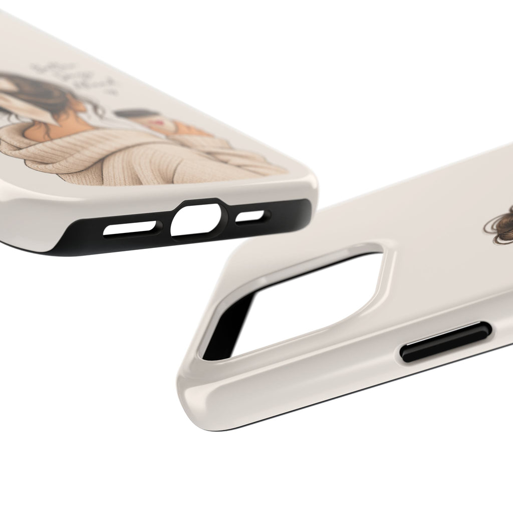 Better Days Ahead Personalized Phone Case – Cozy Feminine Coffee & Bow Design