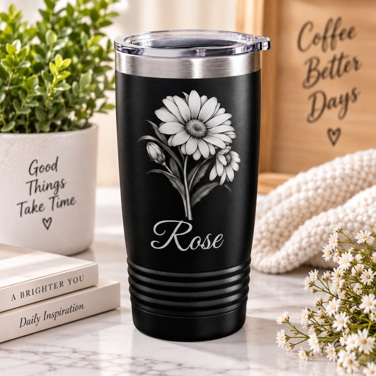 Personalized Birth Flower Tumbler – Custom Birth Month Tumbler
