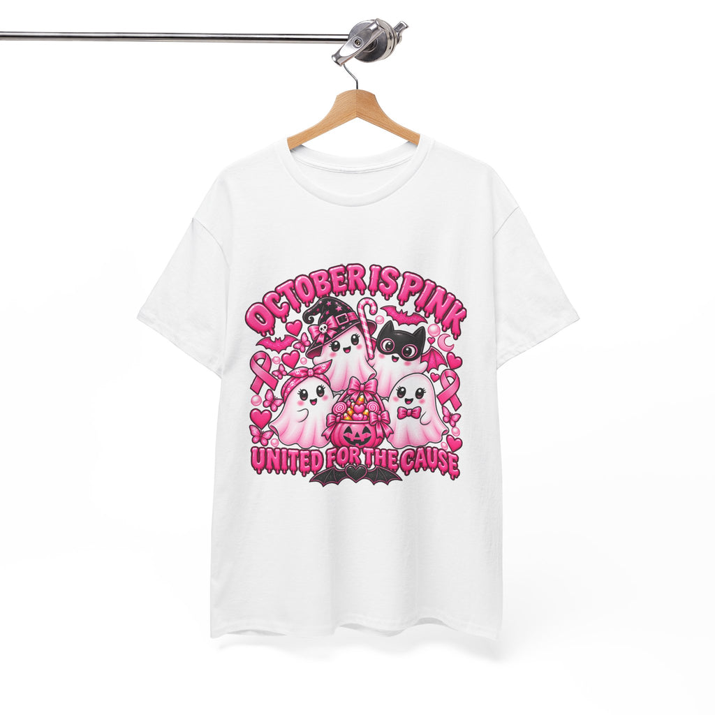 Breast Cancer Awareness Pink Ghosts Tee — "October Is Pink" United For The Cause