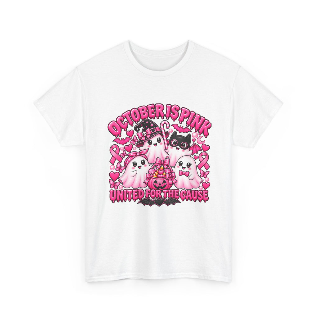 Breast Cancer Awareness Pink Ghosts Tee — "October Is Pink" United For The Cause