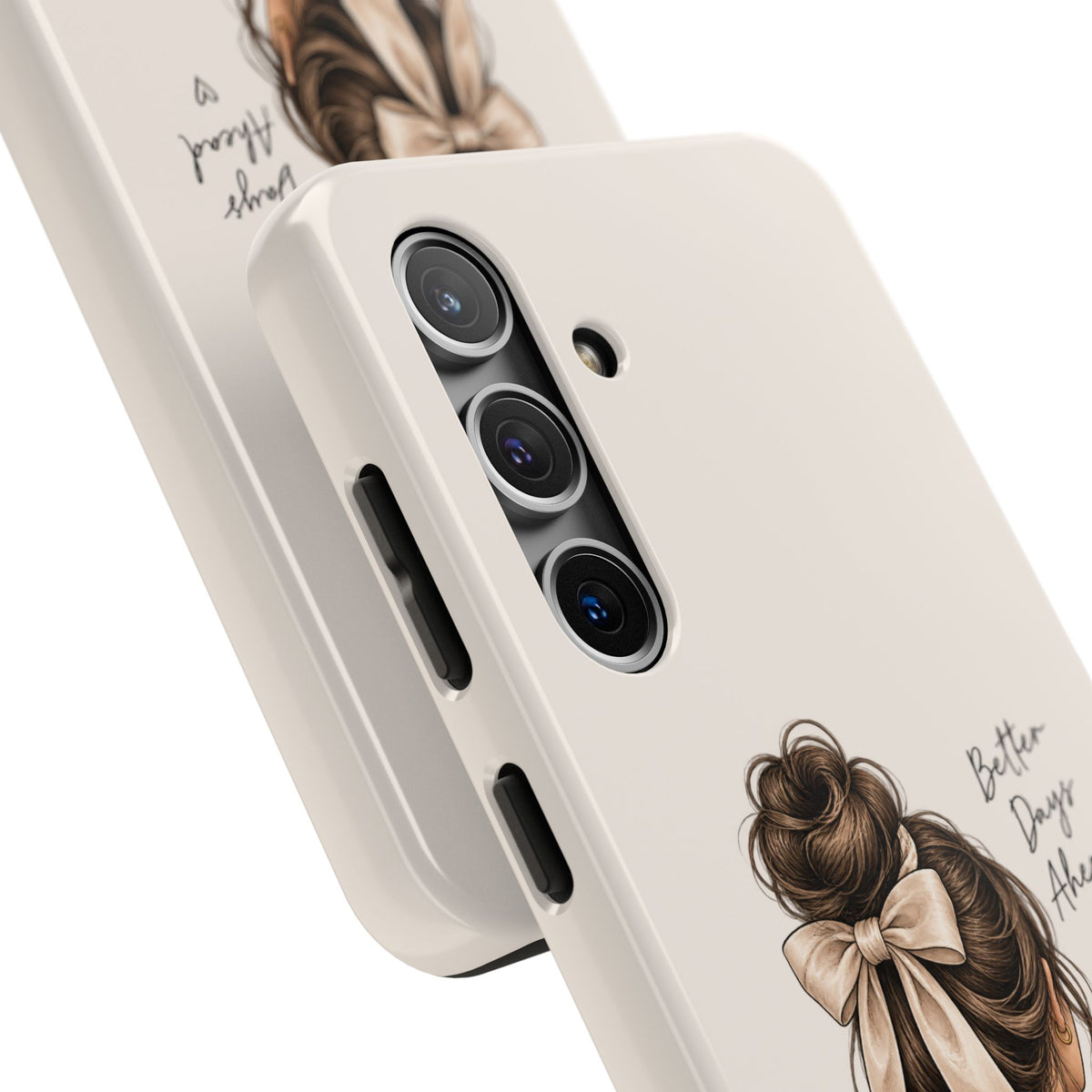 Better Days Ahead Personalized Phone Case – Cozy Feminine Coffee & Bow Design