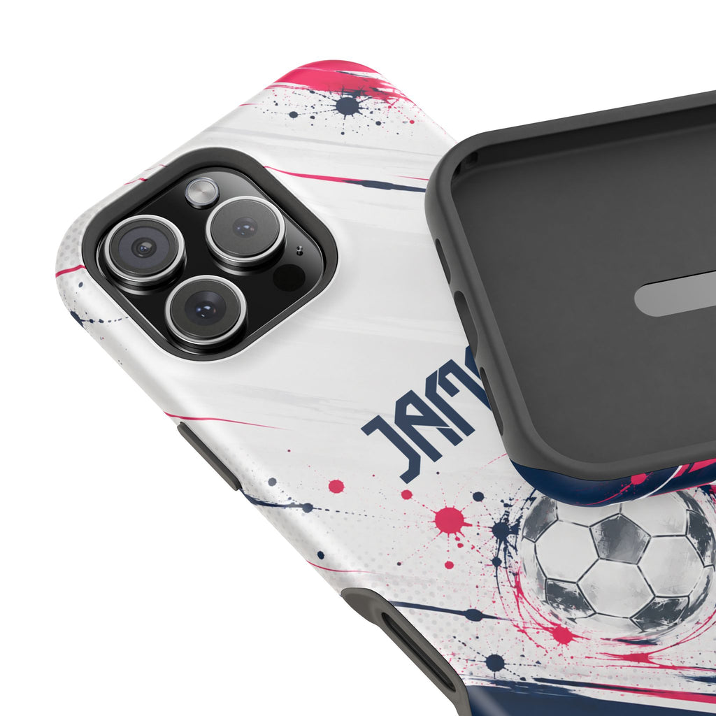 Personalized Soccer Magnetic Phone Case – Custom Name Football Design