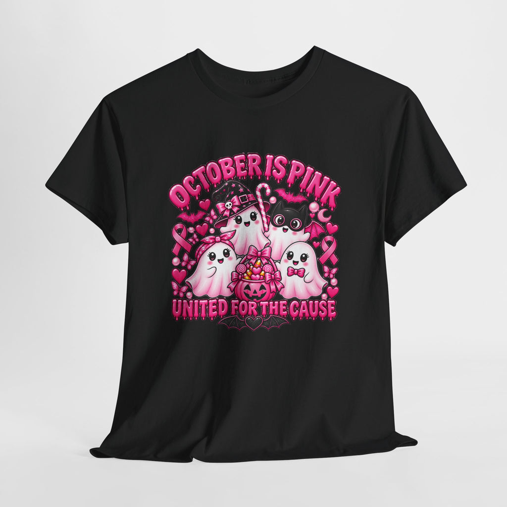 Breast Cancer Awareness Pink Ghosts Tee — "October Is Pink" United For The Cause