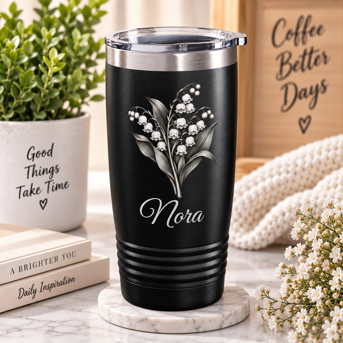 Personalized Birth Flower Tumbler – Custom Birth Month Tumbler