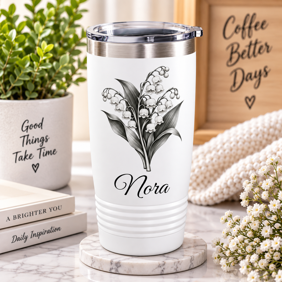 Personalized Birth Flower Tumbler – Custom Birth Month Tumbler