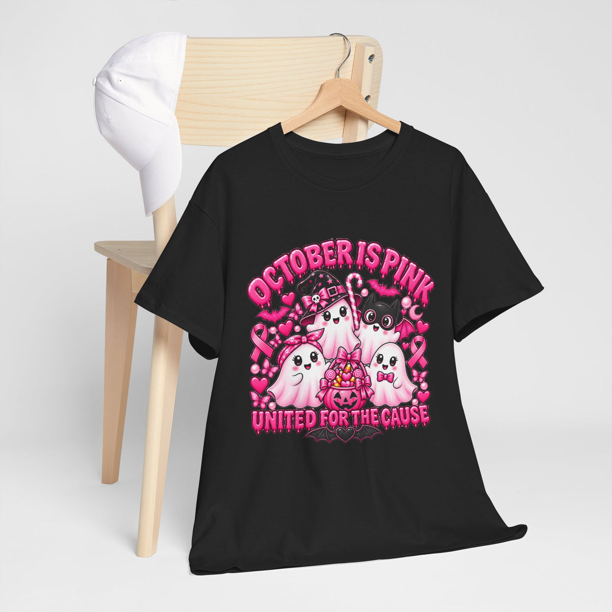 Breast Cancer Awareness Pink Ghosts Tee — "October Is Pink" United For The Cause