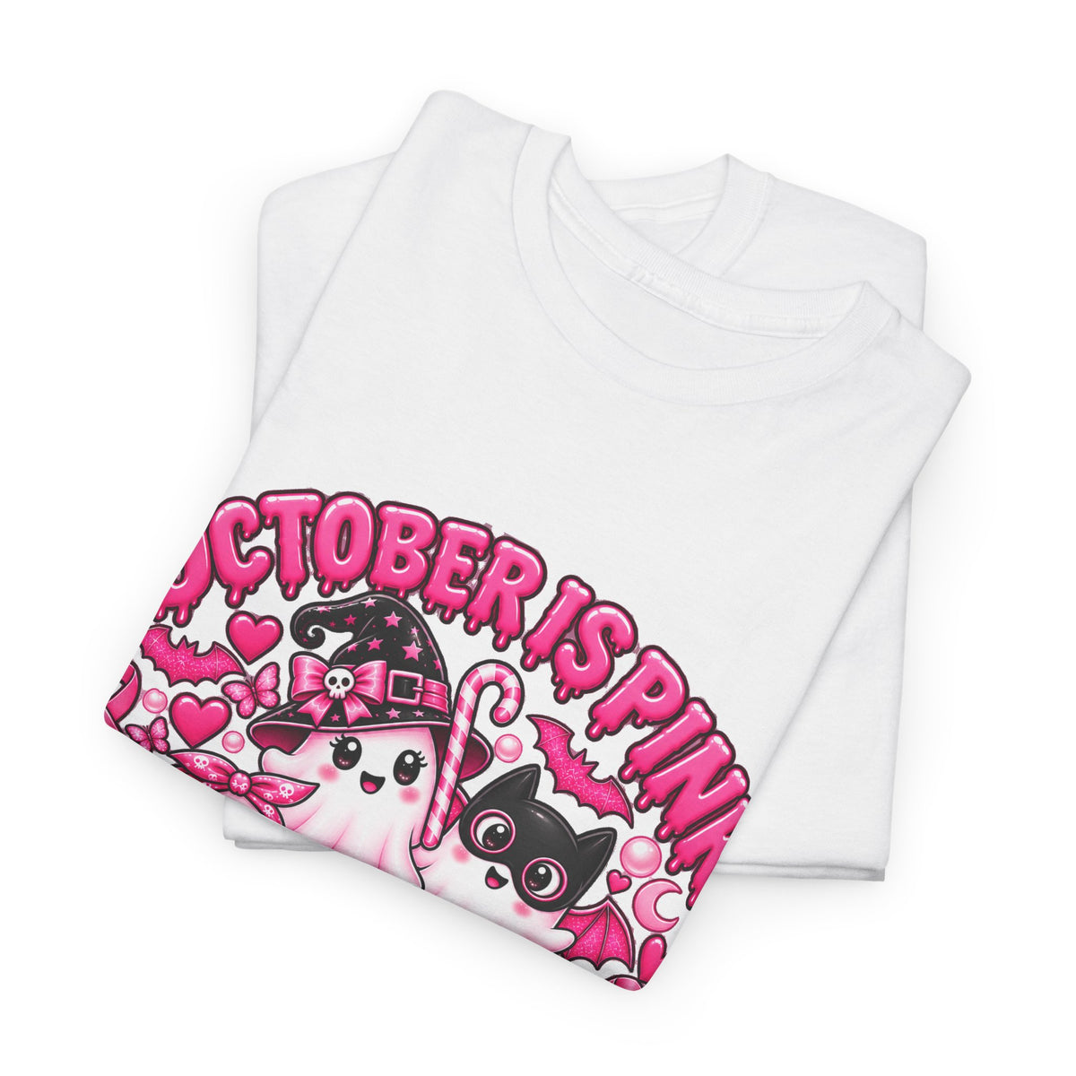 Breast Cancer Awareness Pink Ghosts Tee — "October Is Pink" United For The Cause