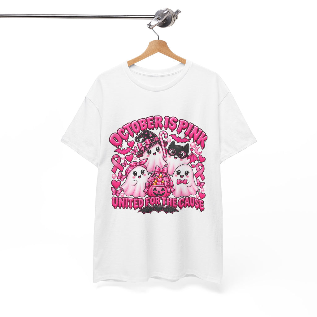 Breast Cancer Awareness Pink Ghosts Tee — "October Is Pink" United For The Cause