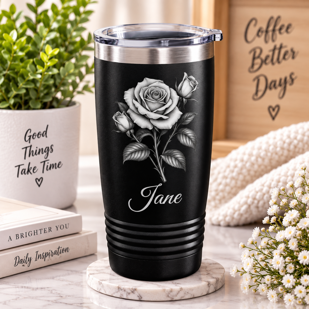 Personalized Birth Flower Tumbler – Custom Birth Month Tumbler