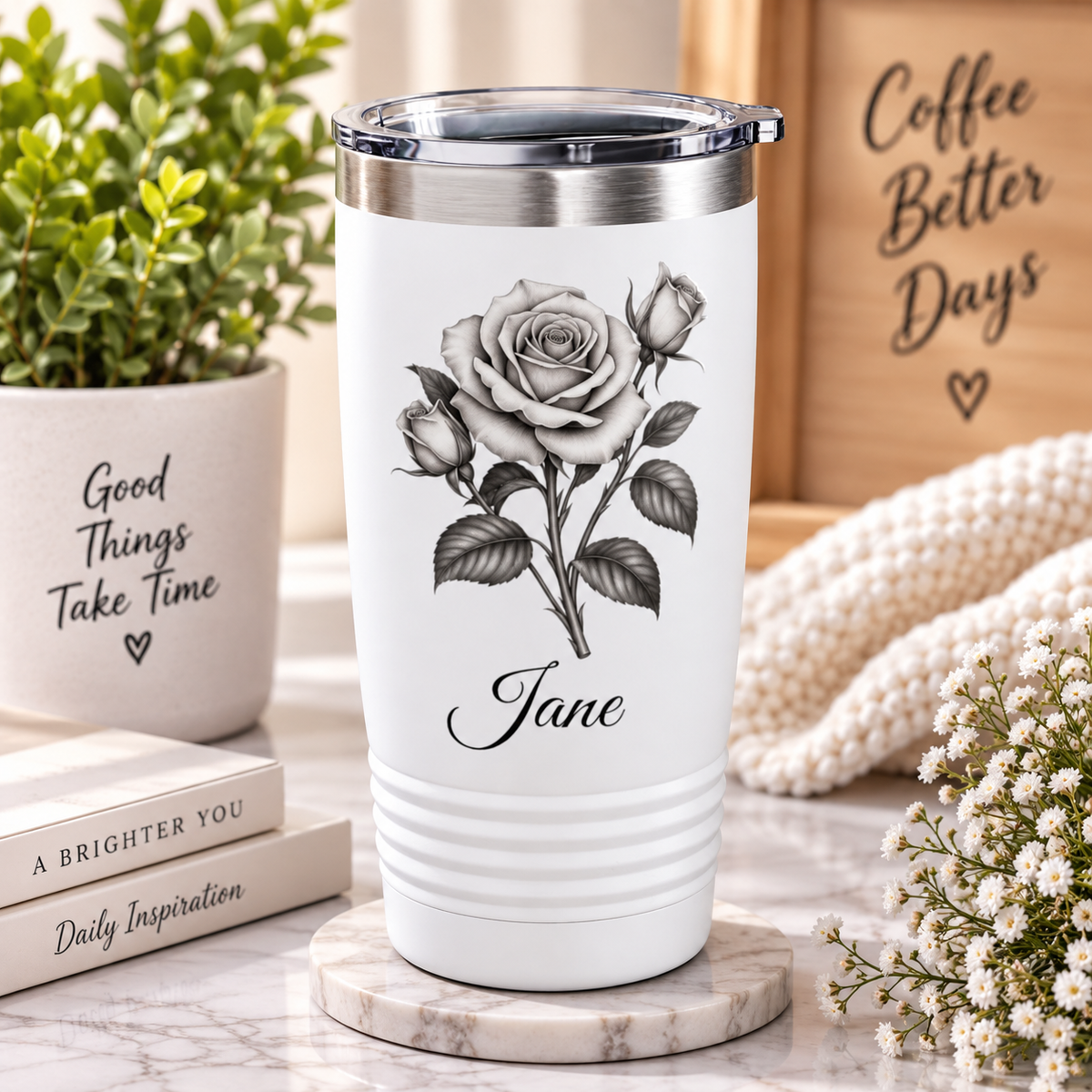 Personalized Birth Flower Tumbler – Custom Birth Month Tumbler
