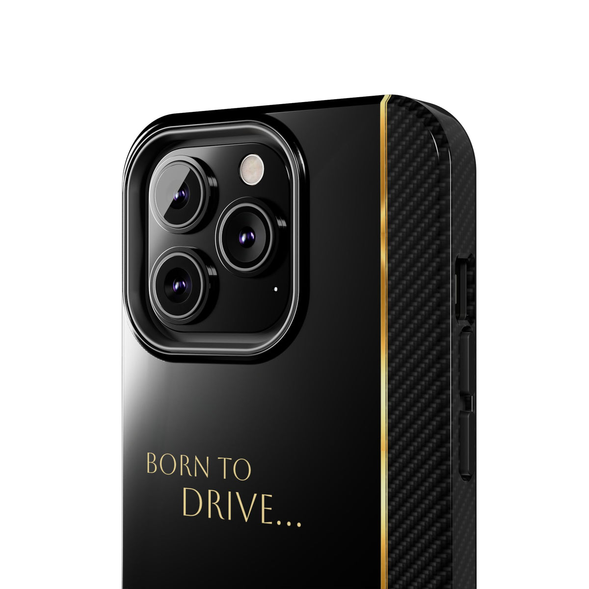 Born to Drive Personalized Tough Phone Case — Personalized Luxury Car Phone Case – Black & Gold Automotive Design