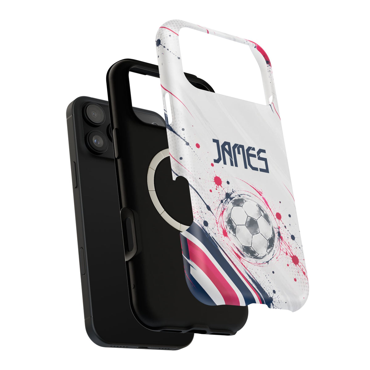 Personalized Soccer Magnetic Phone Case – Custom Name Football Design