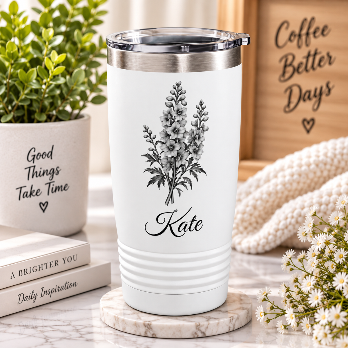 Personalized Birth Flower Tumbler – Custom Birth Month Tumbler