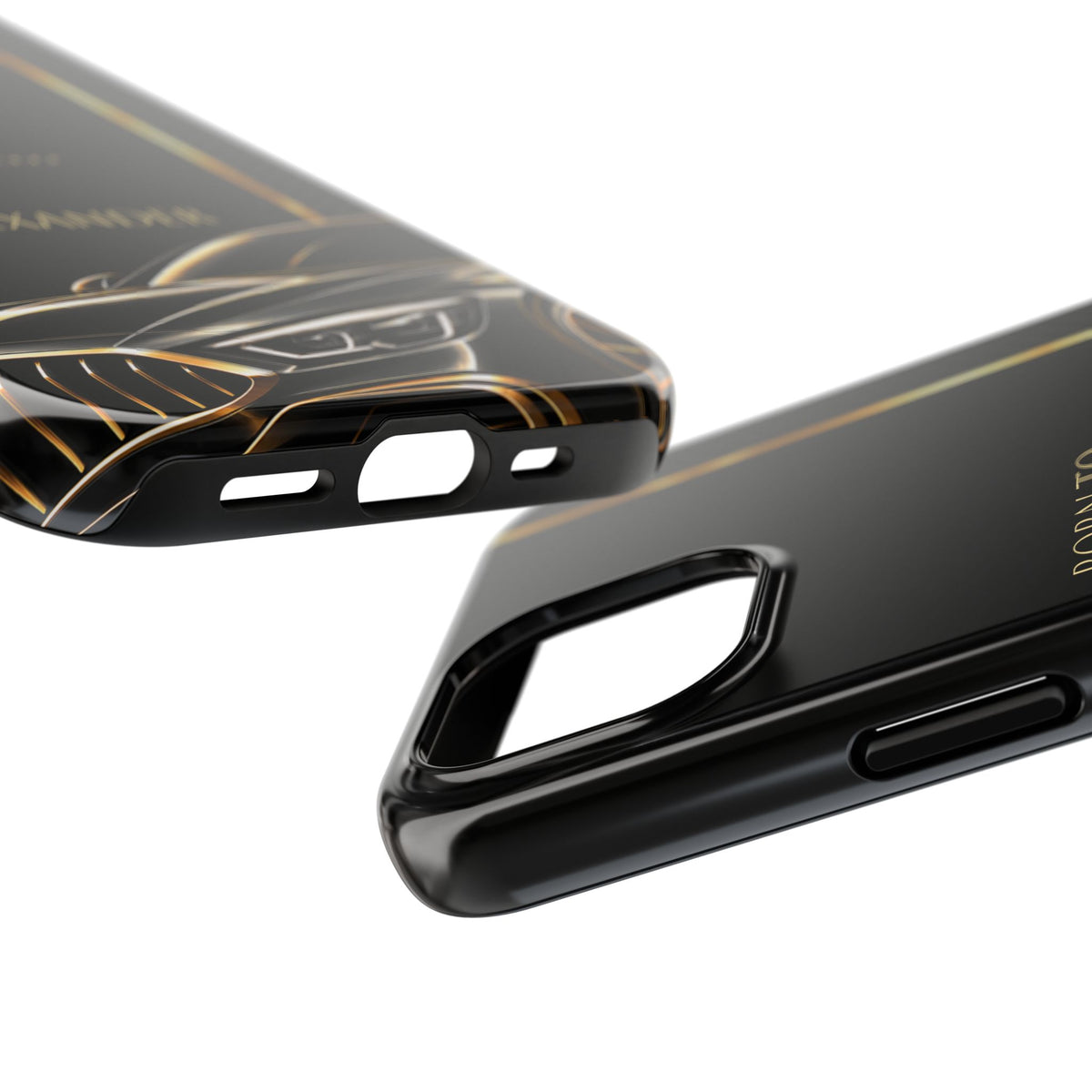 Born to Drive Personalized Tough Phone Case — Personalized Luxury Car Phone Case – Black & Gold Automotive Design