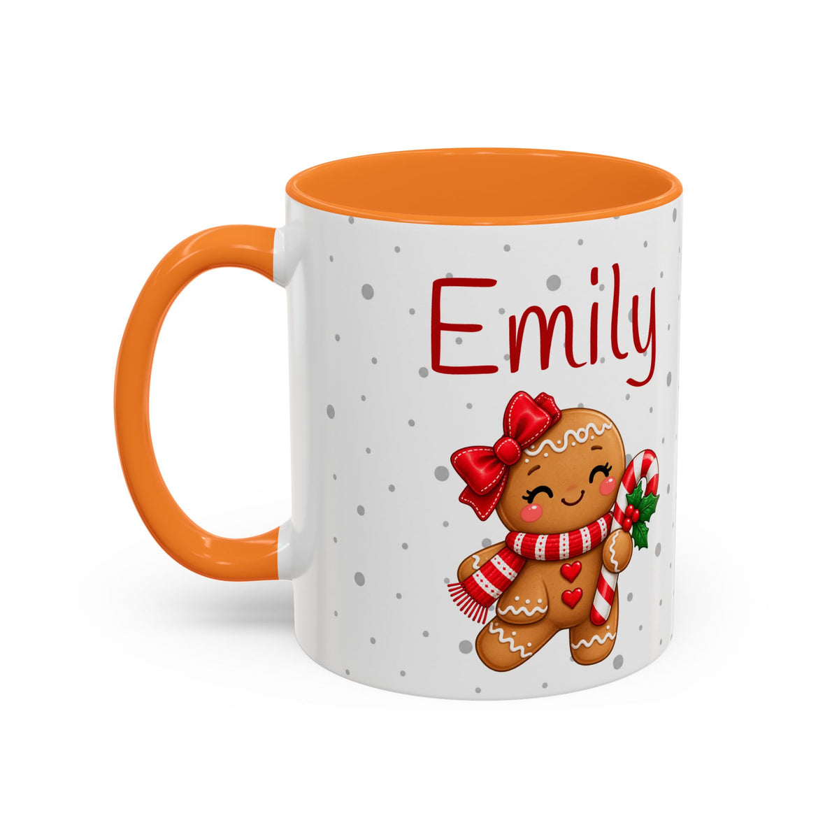 Personalized Gingerbread Christmas Mug – Custom Name Holiday Coffee Cup