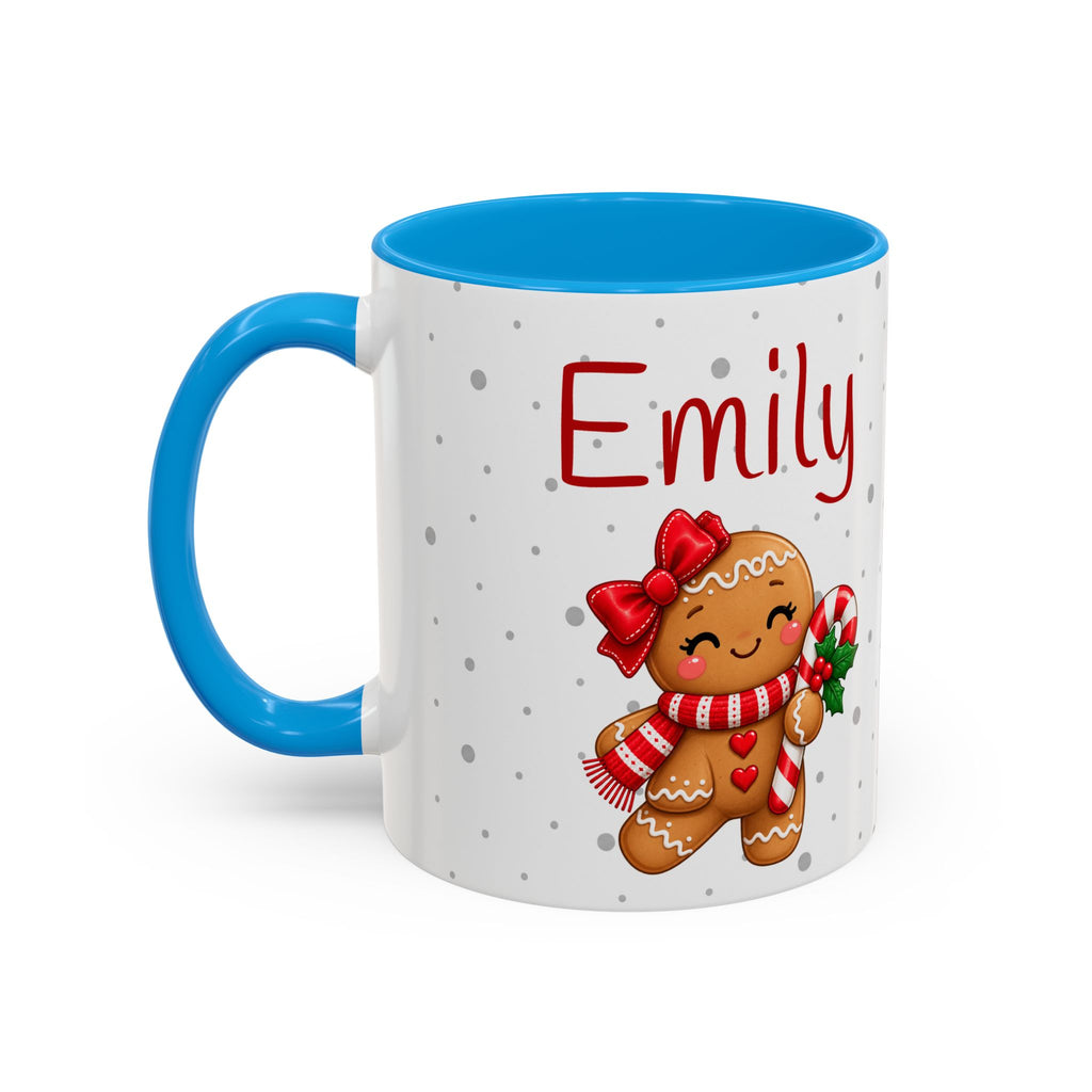 Personalized Gingerbread Christmas Mug – Custom Name Holiday Coffee Cup