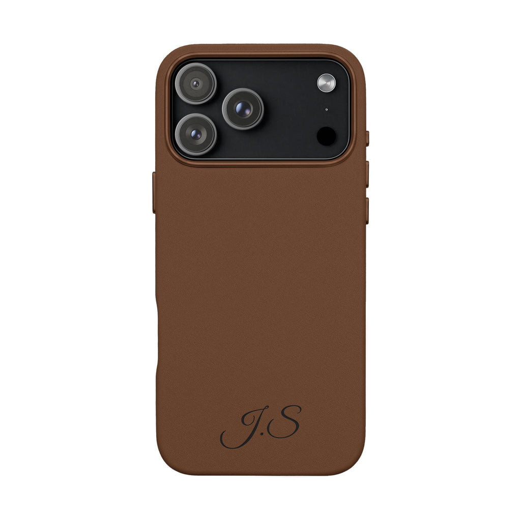 Personalized Leather Phone Case - Engraved PU Leather Phone Case – Personalized Initials (Monogram)