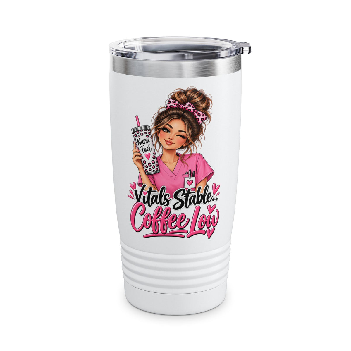 Personalized Nurse Tumbler 20oz — Custom Name Nurse Tumbler – Nurse Caffeinated