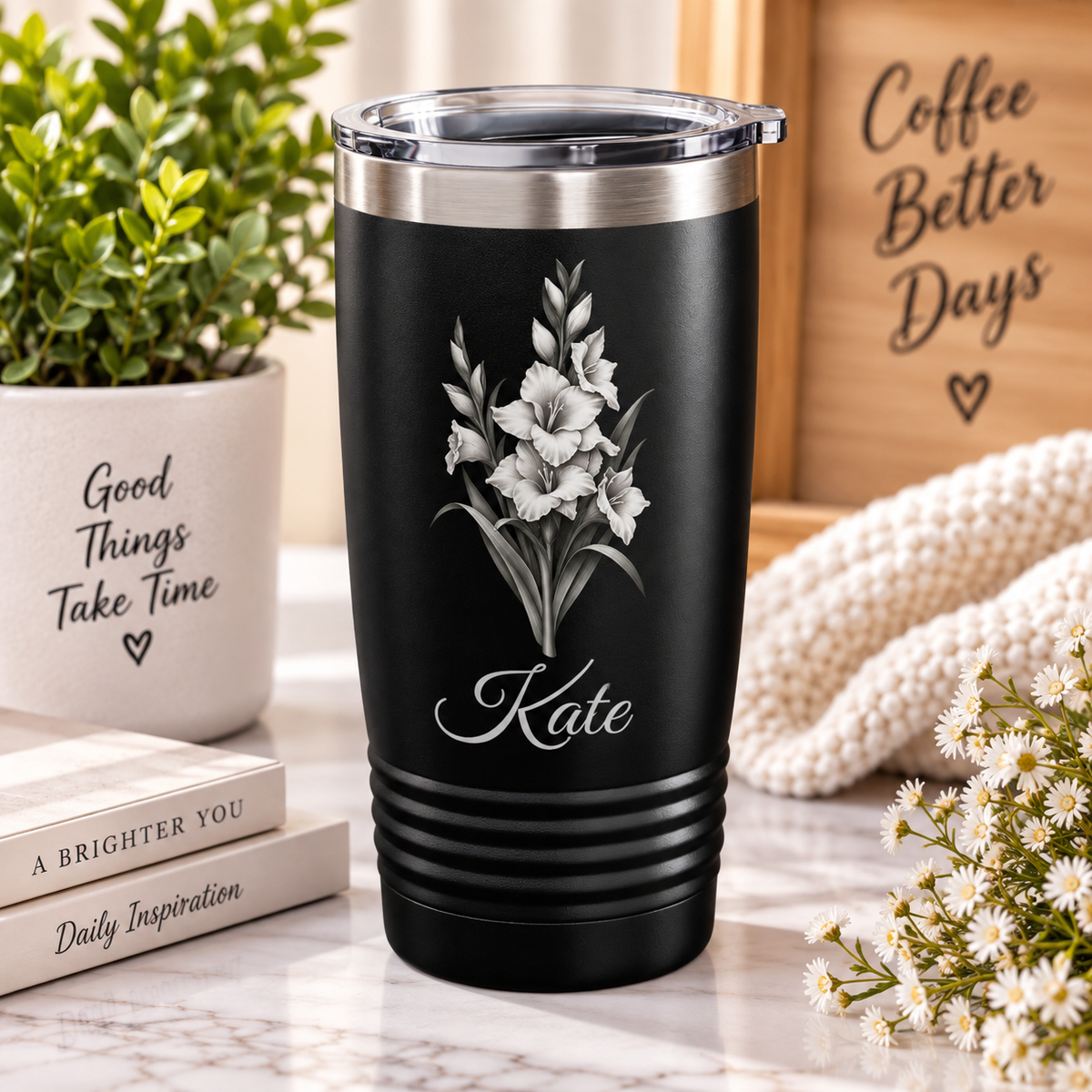 Personalized Birth Flower Tumbler – Custom Birth Month Tumbler
