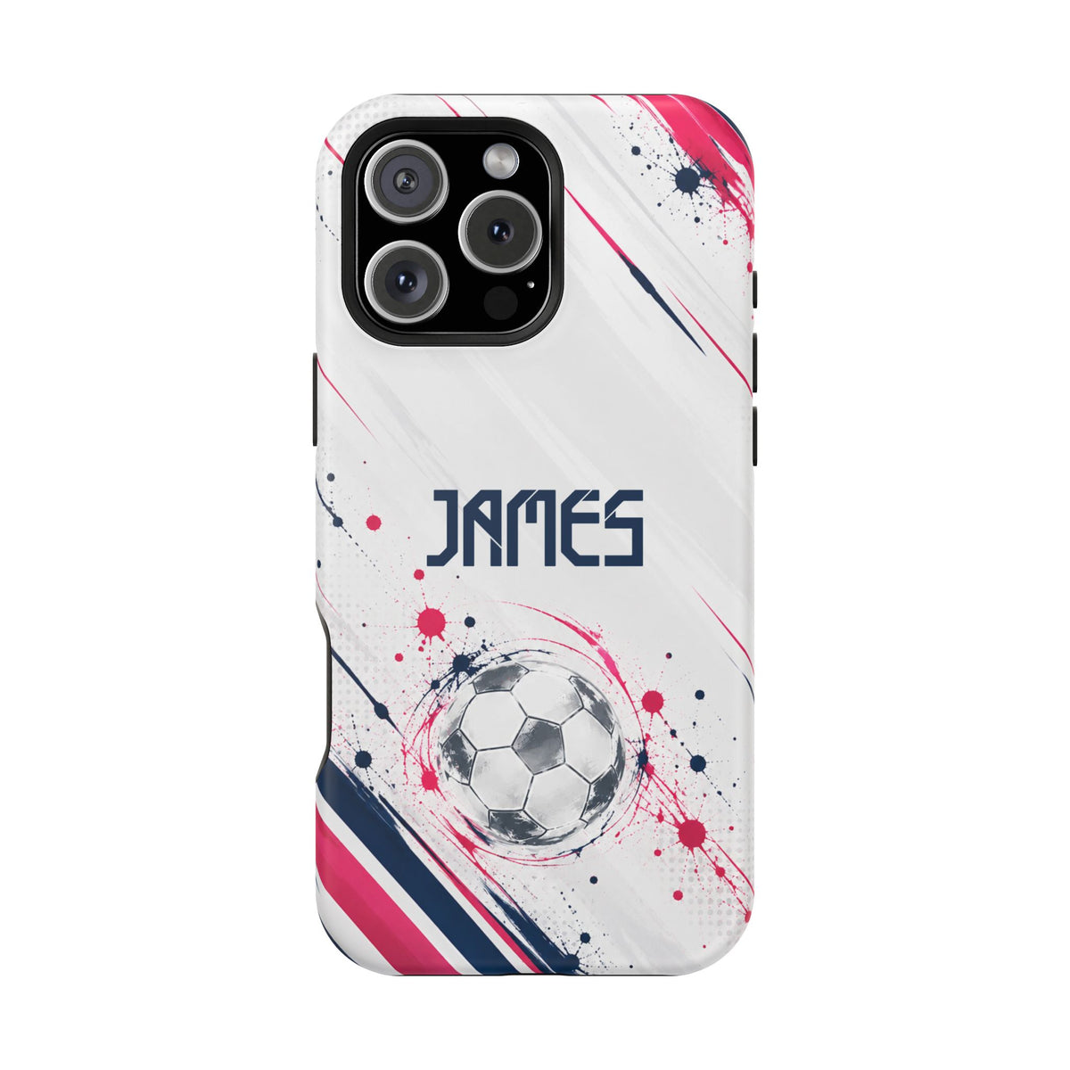 Personalized Soccer Magnetic Phone Case – Custom Name Football Design