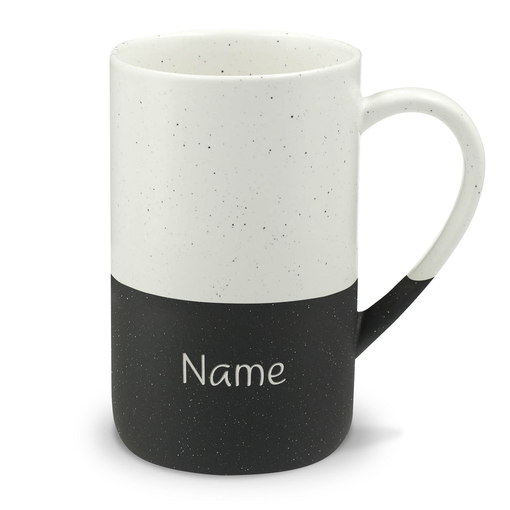 Speckled Ceramic Name Mug — 13oz Engraved Two-Tone Coffee Cup