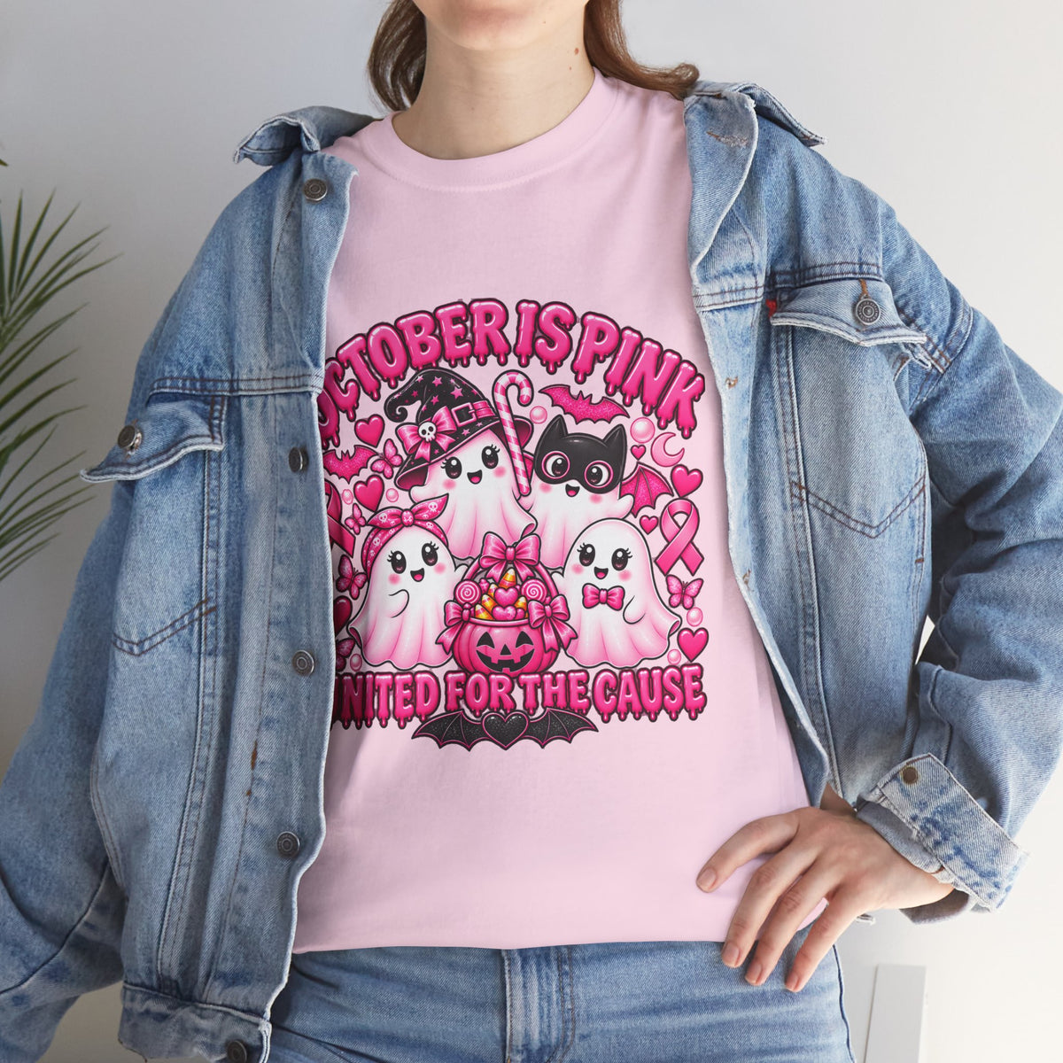 Breast Cancer Awareness Pink Ghosts Tee — "October Is Pink" United For The Cause