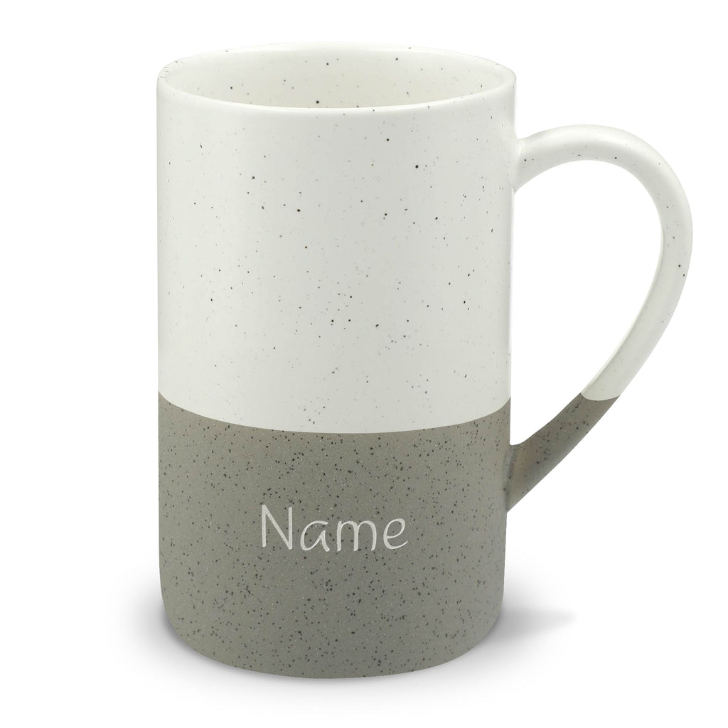 Speckled Ceramic Name Mug — 13oz Engraved Two-Tone Coffee Cup