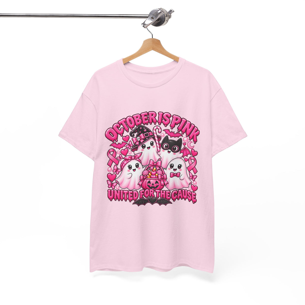 Breast Cancer Awareness Pink Ghosts Tee — "October Is Pink" United For The Cause