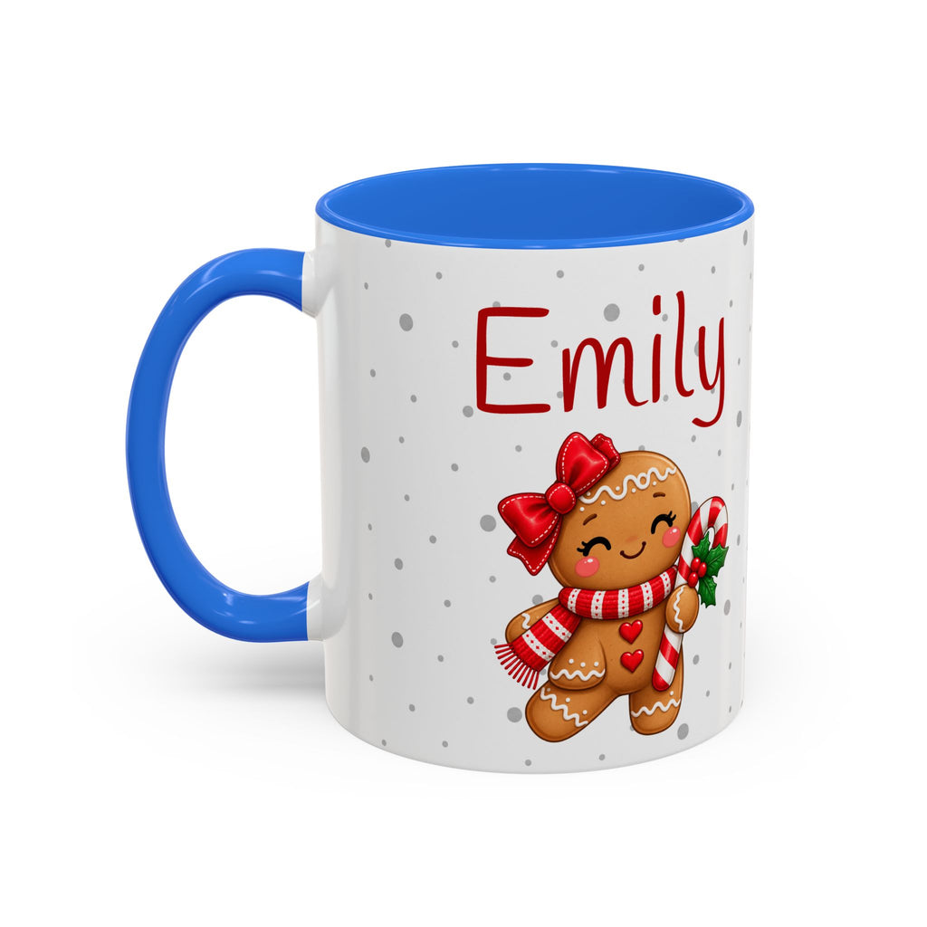 Personalized Gingerbread Christmas Mug – Custom Name Holiday Coffee Cup