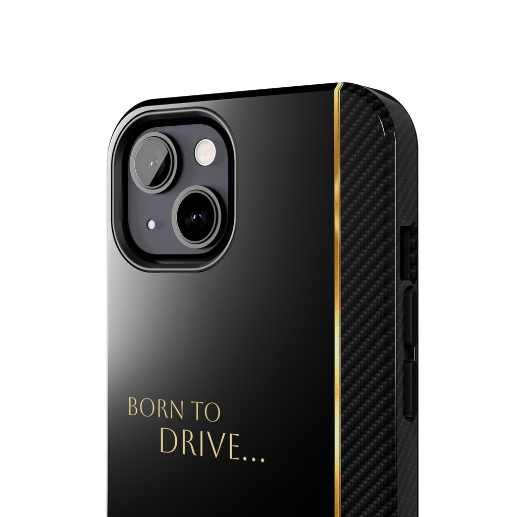 Born to Drive Personalized Tough Phone Case — Personalized Luxury Car Phone Case – Black & Gold Automotive Design