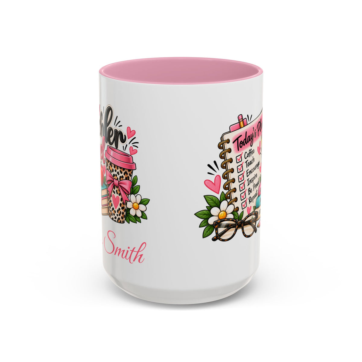 Teacher Planner Coffee Mug — Pink Interior 11oz/15oz