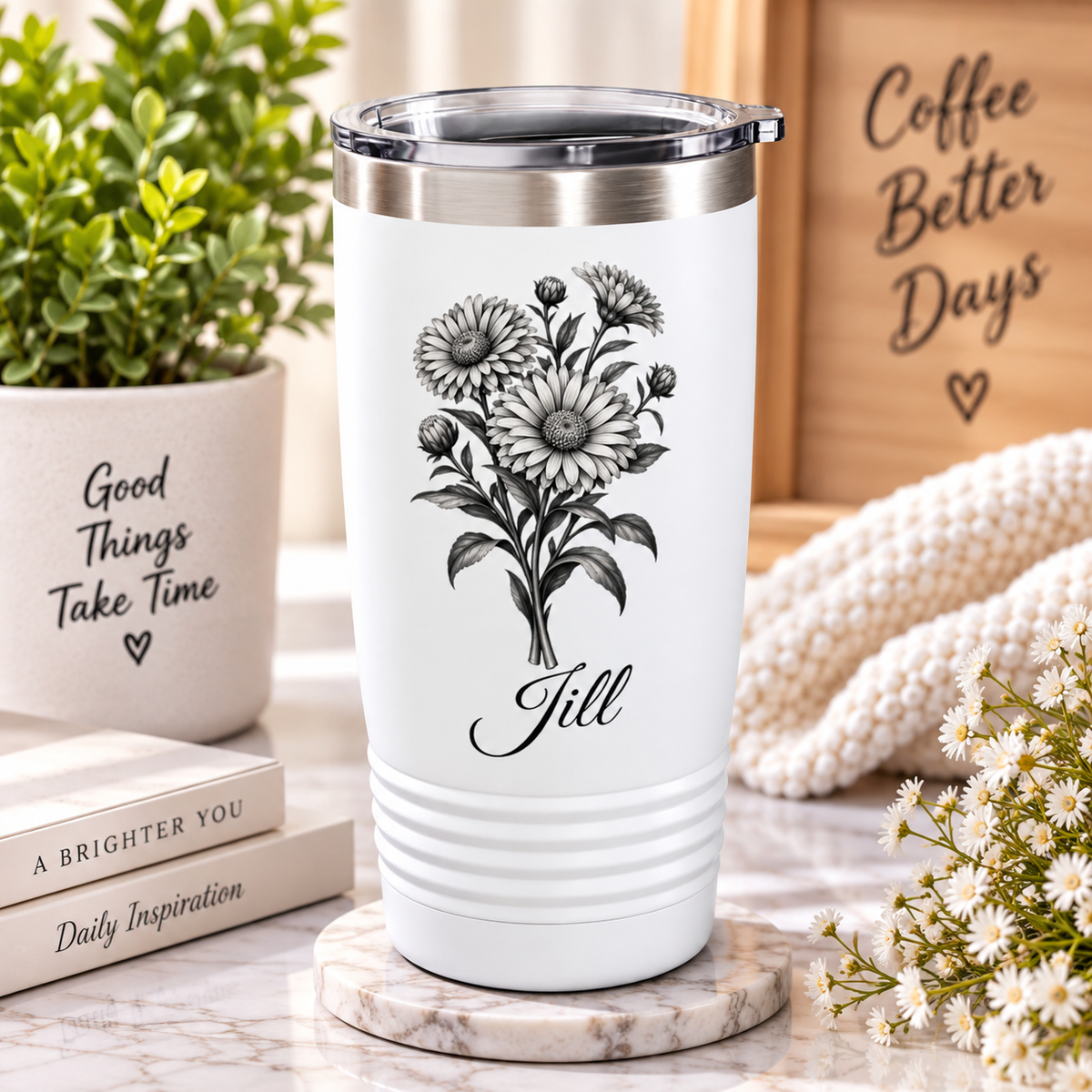 Personalized Birth Flower Tumbler – Custom Birth Month Tumbler