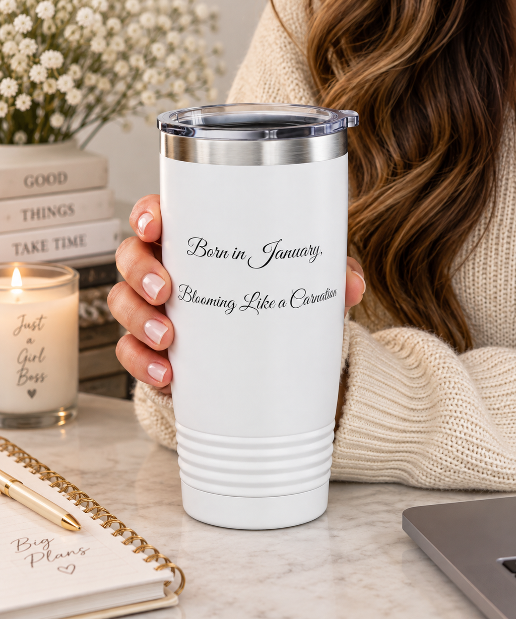 Personalized Birth Flower Tumbler – Custom Birth Month Tumbler